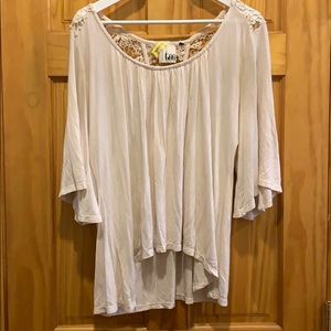 Jersey Feel Crochet Back Blouse